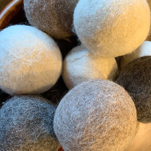 White Brown and Tan Alpaca Dryer Balls