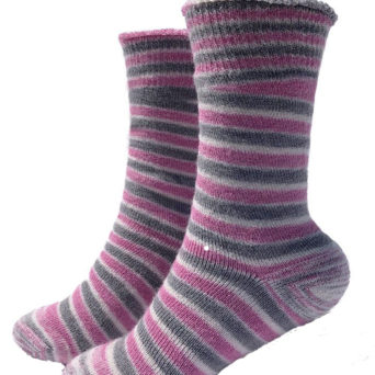 Reversible Pink and Grey Alpaca Socks