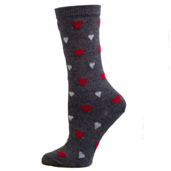 Red Maple Heart Alpaca Socks