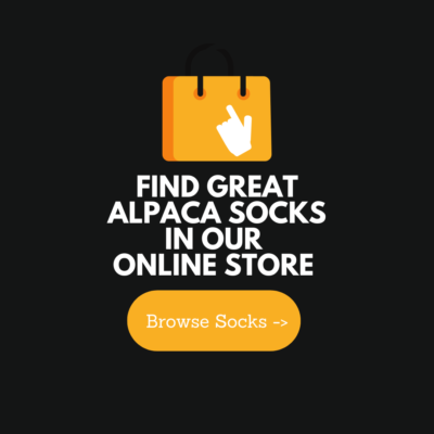 Shopping Bag Icons With "Find Great Alpaca Socks in Our Online Store"