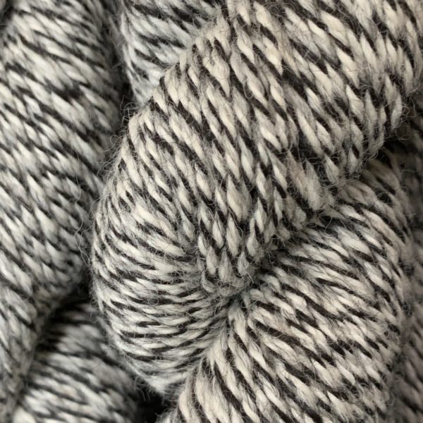 100% Alpaca Yarn Black, White, and Silver Grey Tweed