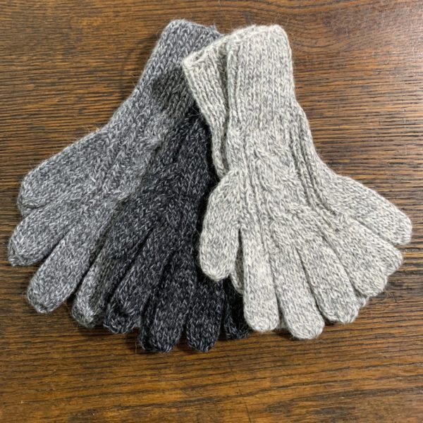 Cable Knit Gloves in 100% Alpaca - Size Large