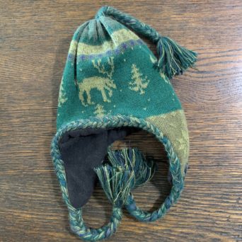 Kids Moose Hat - Green and Olive