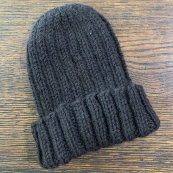 Hand Knit Black Alpaca Hat