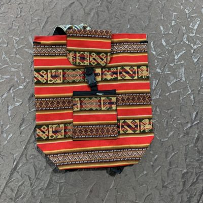 Handmade Peruvian Cloth Backpack Orange