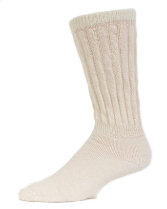 White Therapeutic Socks Made From Alpaca Blend