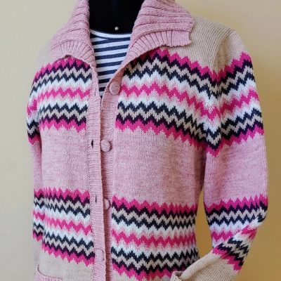 Pink Alpaca Zigzag Sweater