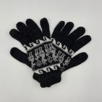 Charcoal Peruvian Print Gloves