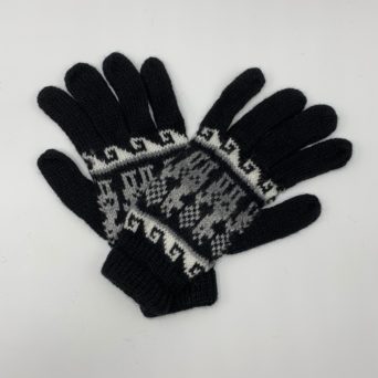 Black Peruvian Print Gloves