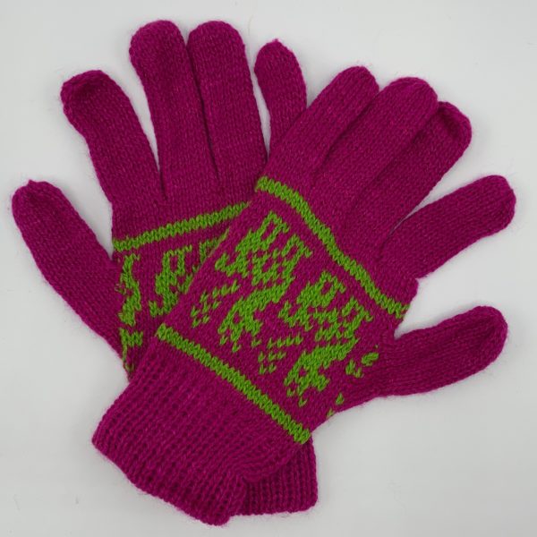 Raspberry Peruvian Print Gloves