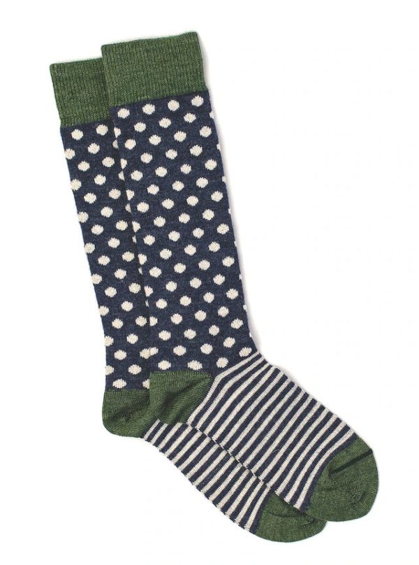Warrior Dots and Stripes Socks in Baby Alpaca and Bamboo