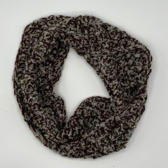 Brown and White Alpaca Cowl