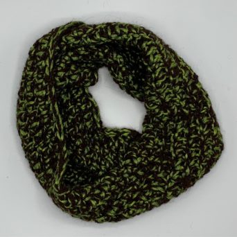 Brown and Green Alpaca Cowl