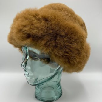 Dark Fawn Baby Alpaca Fur Hat