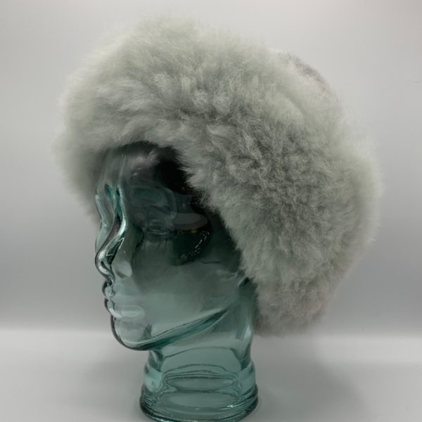 Light Silver Grey Baby Alpaca Fur Hat