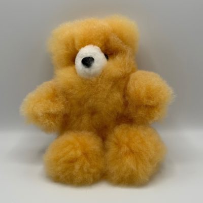 10" Orange Teddy Bear Made From Baby Alpaca