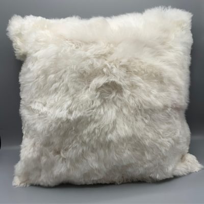 White Baby Alpaca Fur Pillow - 15"x15"