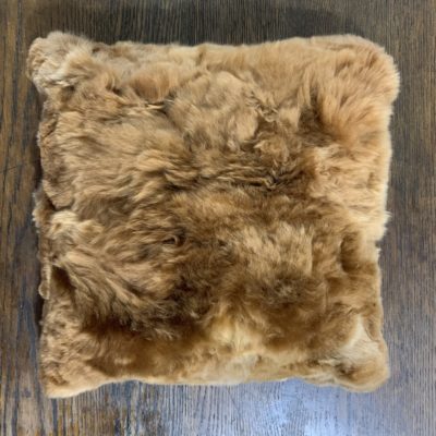 Light Brown Baby Alpaca Fur Pillow - 15"x15"