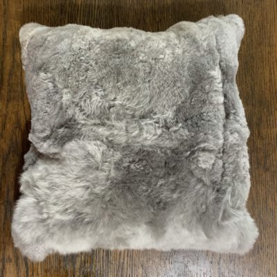 Light Silver Grey Baby Alpaca Fur Pillow - 15"x15"