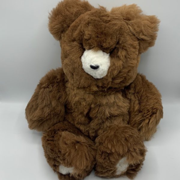 18" Teddy Bear Made from Dark Fawn Baby Alpaca