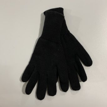 Large Reversible Baby Alpaca Gloves in Black
