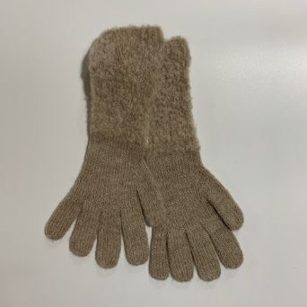 Handmade Alpaca Gloves in Fawn/Grey