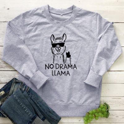 No Drama Llama Sweatshirt in Grey