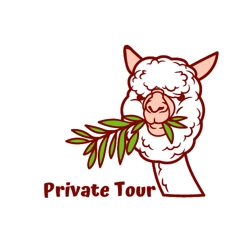Cartoon Alpaca With Private Tour Words