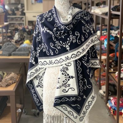 Reversible Wrap in Navy and White