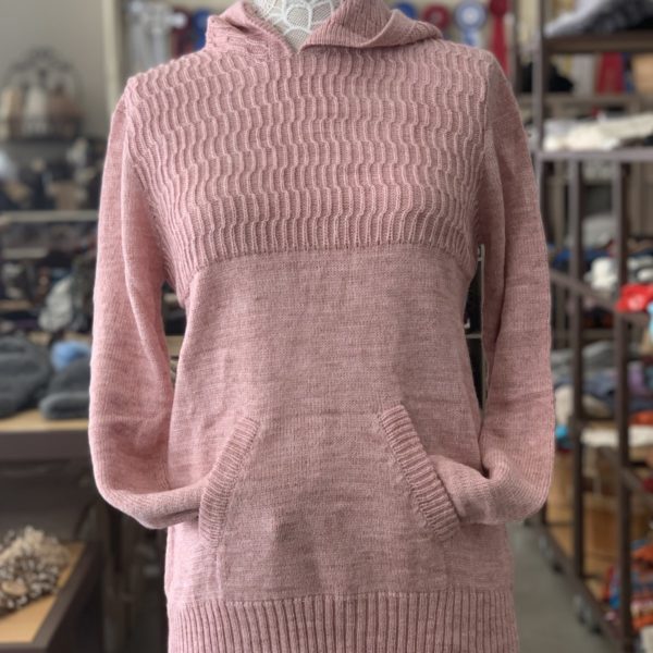 Ladies Hooded Sweater in Pink