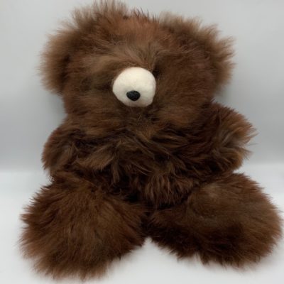 20" Medium Brown Alpaca Fur Teddy Bear